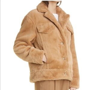NWT Vince Teddy Coat / Faux Fur Trucker Jacket - Size XS